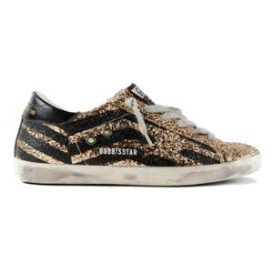 Golden Goose Gold Glitter Flag Sneakers